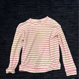 Cat & Jack Pink and White Striped Long Sleeve Tee